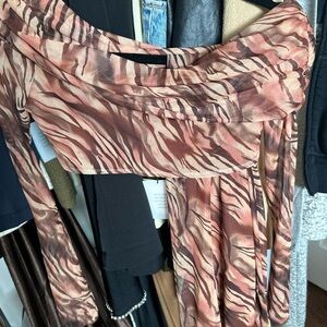 Animal Print Off-Shoulder Top and Skirt